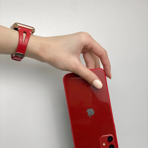 Кожаный ремешок V-Leather для Apple Watch 38/40/41mm Red Кожаный ремешок V-Leather для Apple Watch 38/40/41mm Red